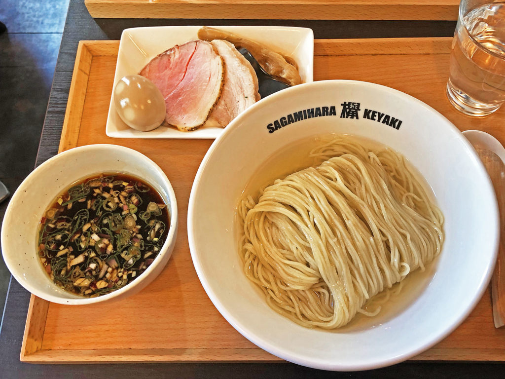 改めて旨いレギュラーメニューの「味玉つけ麺」:Sagamihara 欅