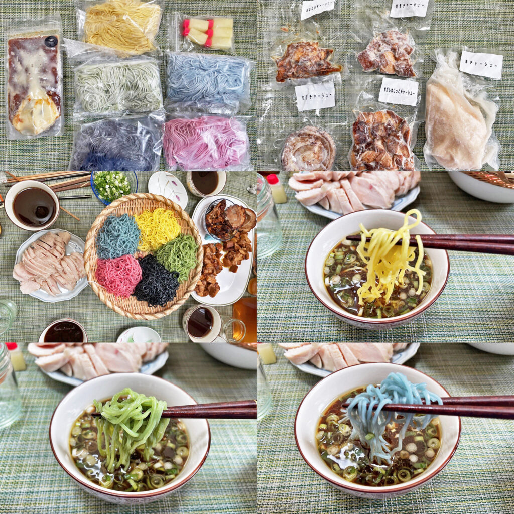 お取り寄せグルメ：AFURIの「真夏の彩り五色麺」と「豪華！肉五種盛り合わせ」