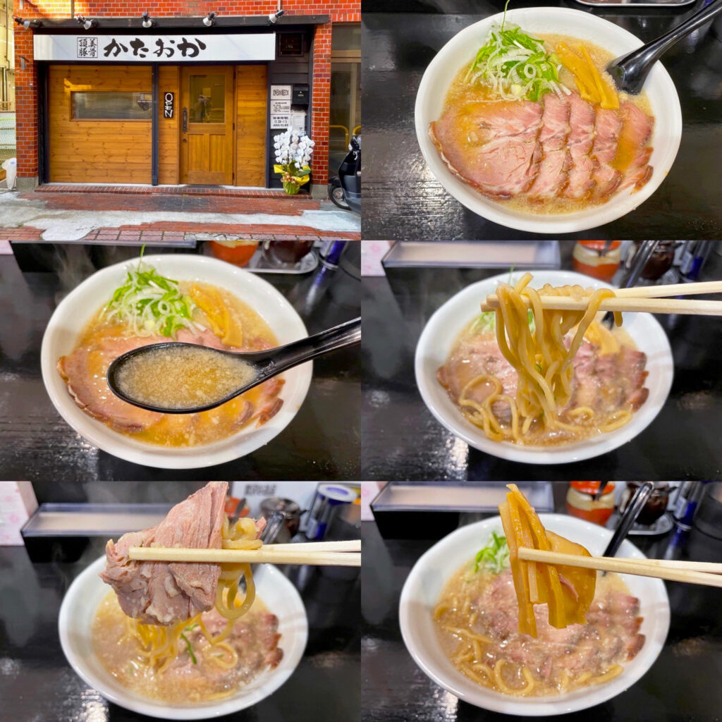 安定の旨さ:「頂美豚骨かたおか」の「チャーシューメン(太麺)」