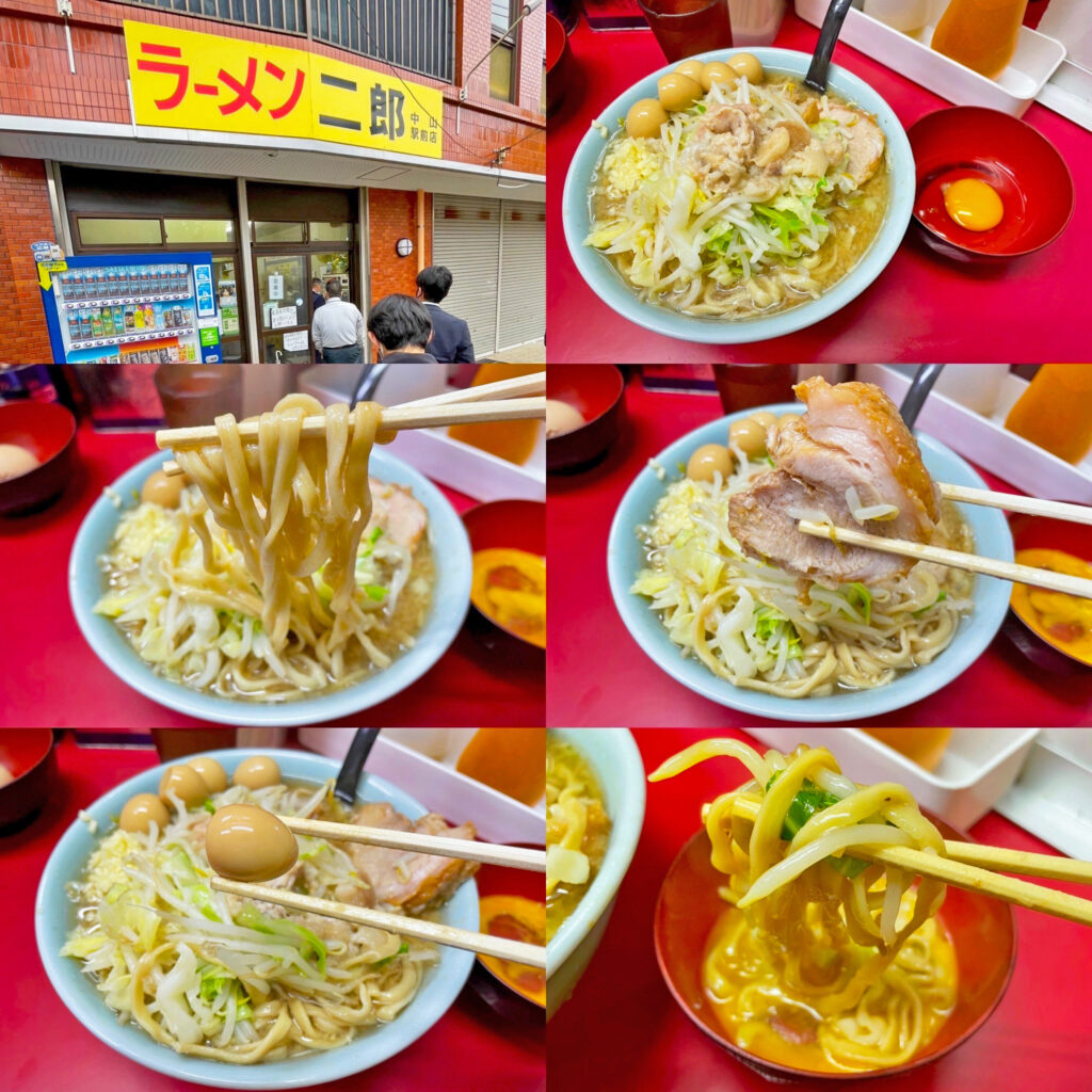 ラーメン二郎中山駅前店の「小ラーメン」と「うずら」