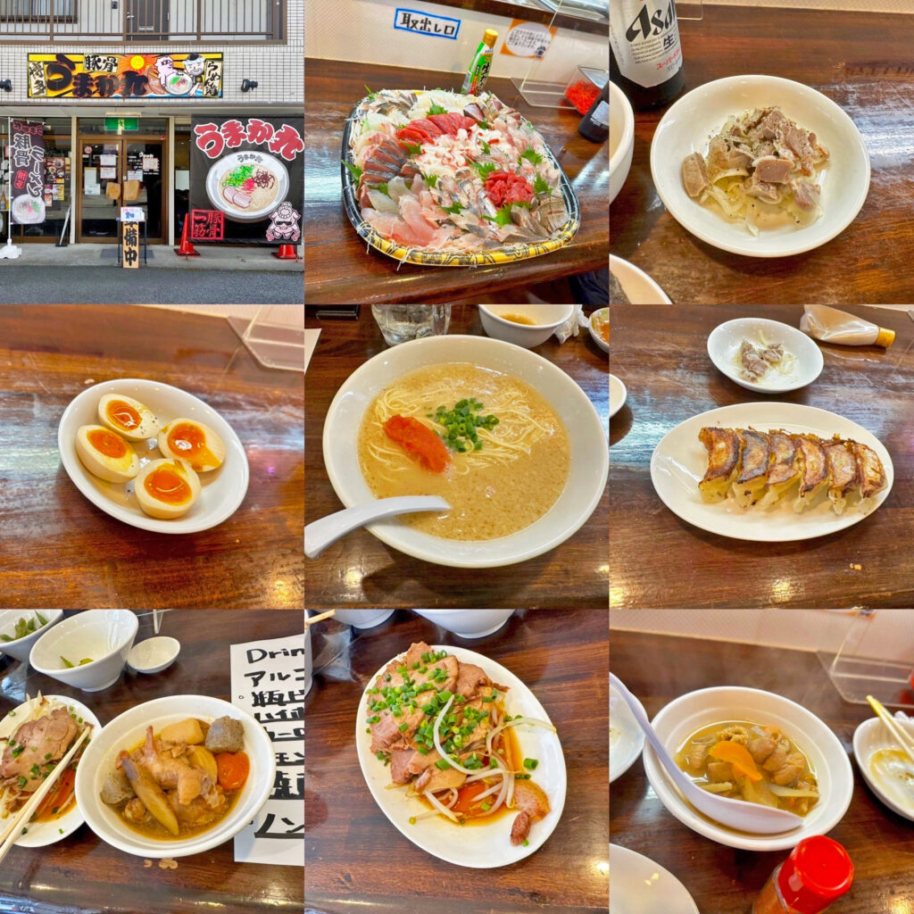 FBラーメンGオフ会@「うまか丸」で「博多ラーメン」麺とスープ＋明太子