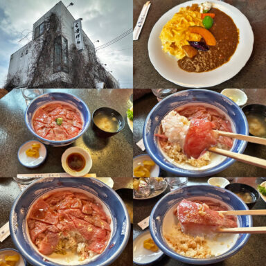 富良野「くまげら」の「ローストビーフ丼」と「オムホエーカレー」