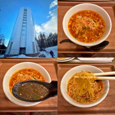 新富良野プリンスホテルのディナービュッフェの「ピリ辛醤油ラーメン」