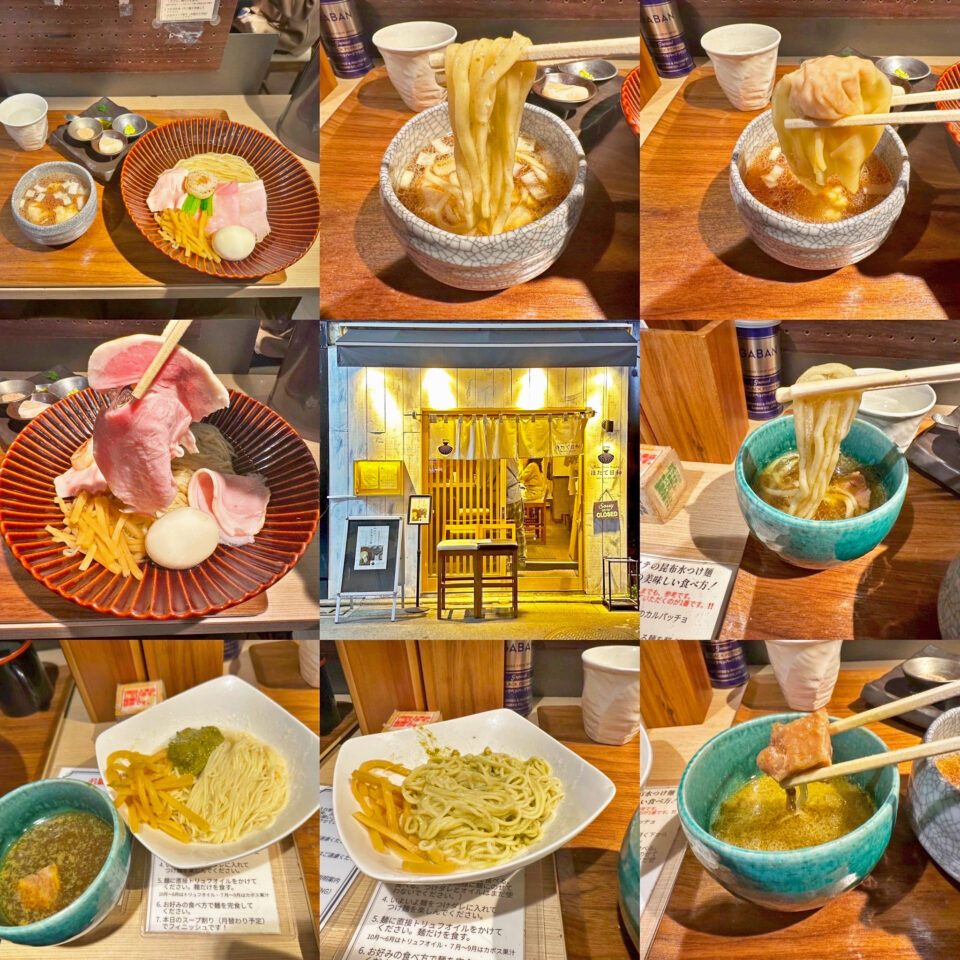 「Tokyo Style Noodle ほたて日和」の「帆立の昆布水つけ麺 黒」＋フォロワー限定「牡蠣と鴨のつけダレ」と「帆立と牡蠣の和え麺」