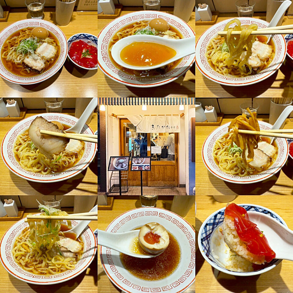 新橋「きたかた食堂」の「煮卵無化調醤油らーめん」と「本鮪漬け丼」