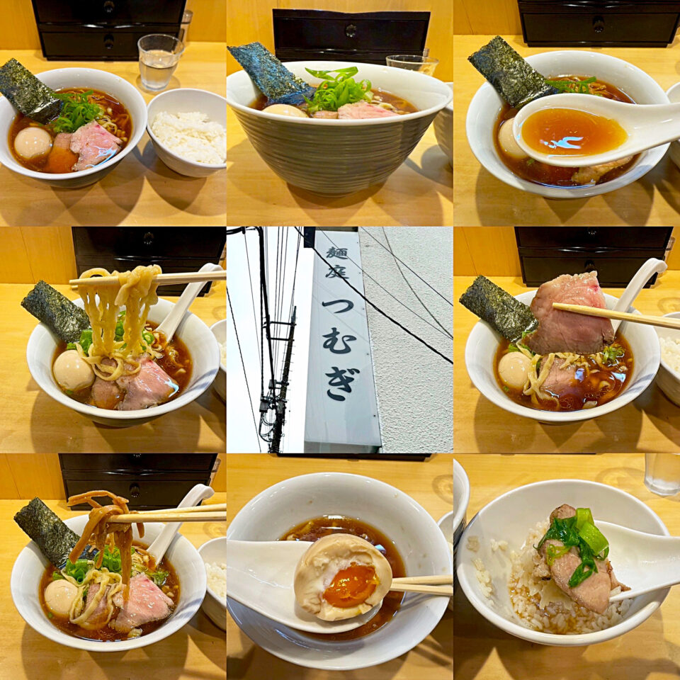 南林間「麺庭つむぎ」の「軍鶏そば（醤油）」と「ごはん」