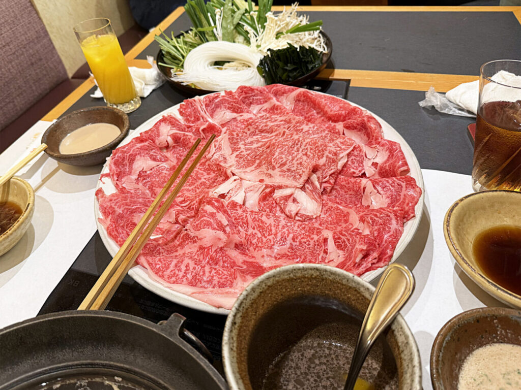 「しゃぶしゃぶ・日本料理 木曽路 町田店」のしゃぶしゃぶ「◆ディナータイム限定◆1.5倍コース」+α