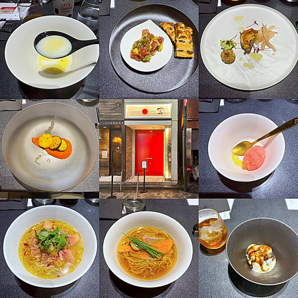 Japanese Soba Noodles蔦の会員制「夜蔦」の7月の限定ラーメン 「桃とイチジクの冷製Soba & 鶏Soba」のLimited Course