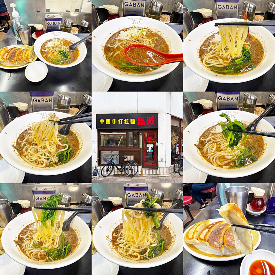 日暮里「中国手打拉麺 馬賊」の「担々麺」と「手打餃子」