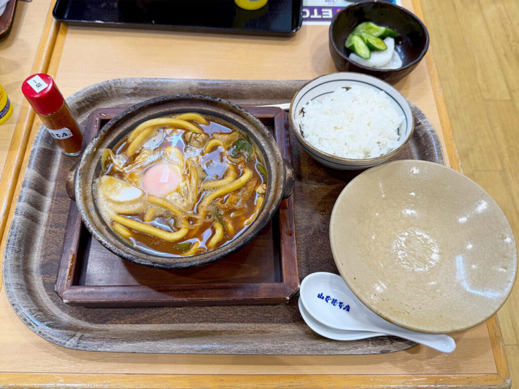 EXPASA御在所(下り線)「山本屋本店」の「名古屋コーチン入り味噌煮込うどん定食」