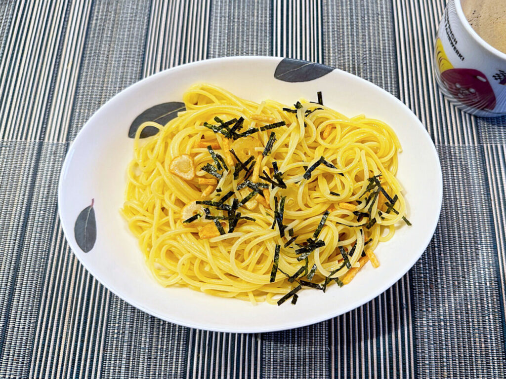 クッキング：永谷園の「お茶漬け海苔」を使った「和風ペペロンチーノ」