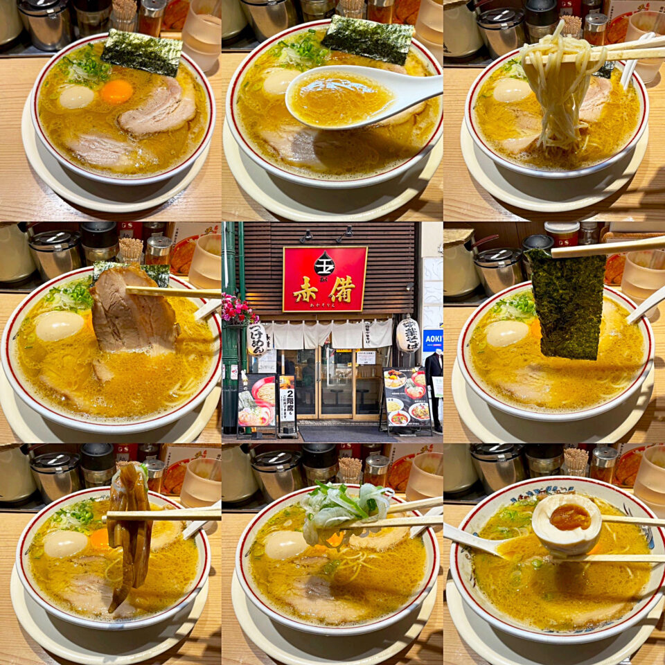 川崎「玉 赤備(ギョク アカゾナエ)の「味玉豚鶏中華そば」+「卵黄」トッピング