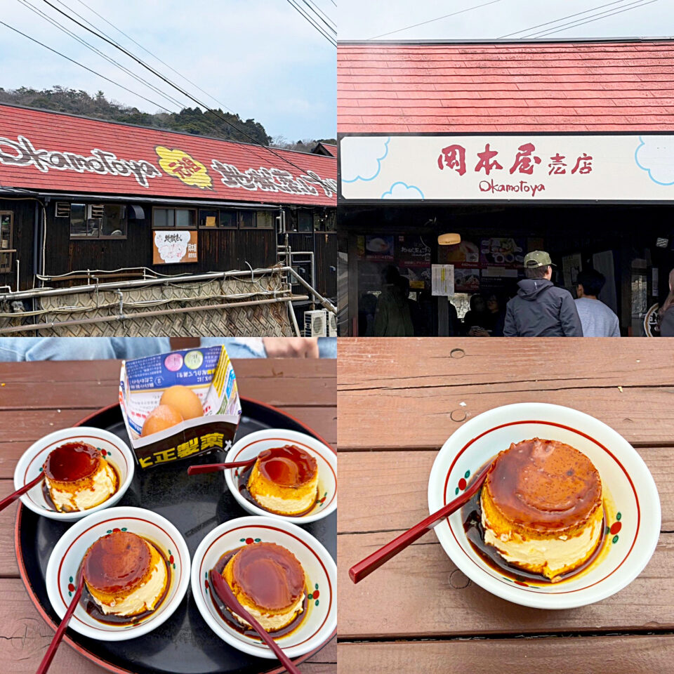 別府:「岡本屋 売店」の「地獄蒸しプリン」