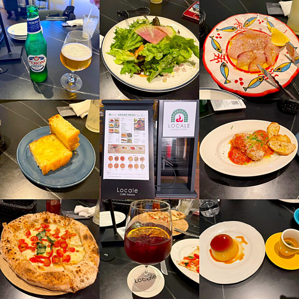 相模大野「CAFFÉ ITALIANO LOCALE」の「鮮魚のカルパッチョ」、「仔羊ポルペッティのトマト煮込み」、「マルゲリータアリフィレット」