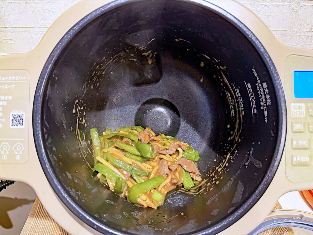 クッキング:自動調理器「CHEF DRUM」で「Cook Do 青椒肉絲」を作ってみた