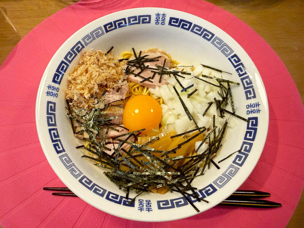 自作ラーメン:自作ラーメンタレと自作チャーシューの「油そば」