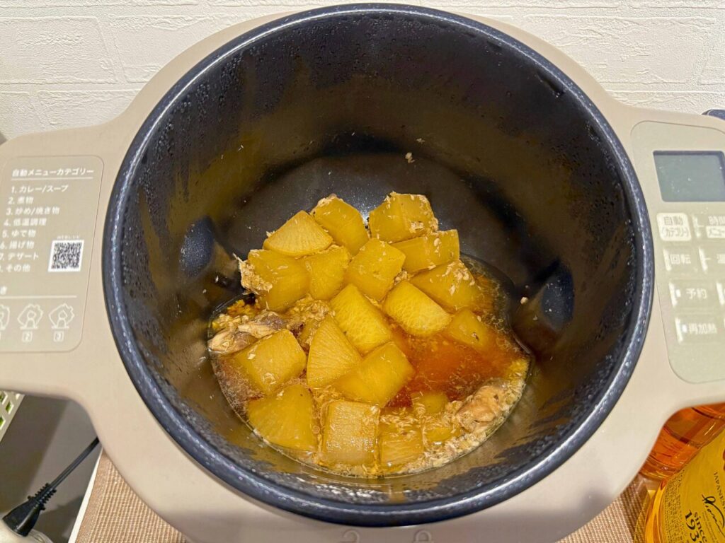 クッキング:自動調理器「CHEF DRUM」で「ブリ大根」を作ってみた